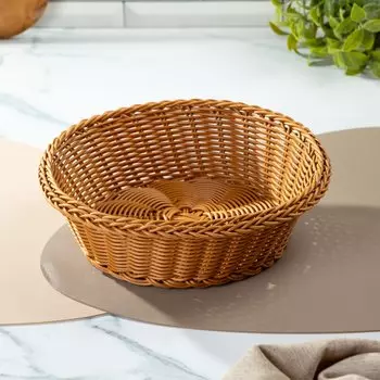 Корзина декоративная 25х8 см, круглая, плетеная, Y4-8898