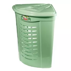 Корзина для белья, 45 л, 38х38х55 см, угловая, пластик, фисташковая, Dunya Plastik, Дюна, 05003