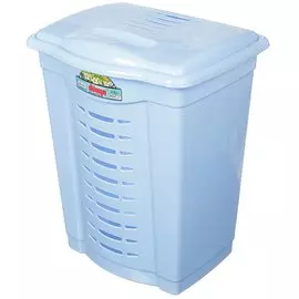 Корзина для белья, 50 л, 43х36х55 см, прямоугольная, пластик, голубой/фиолетовая, Dunya Plastik, Дюна, 05001