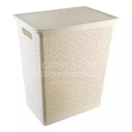 Корзина для белья прямоугольная, 35 л, Natural Style BQ1203СЛК слоновая кость, 46х40х27 см