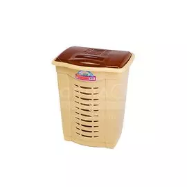 Корзина для белья, 50 л, 43х36х55 см, прямоугольная, пластик, бежево-молочная, Dunya Plastik, Дюна, 05001