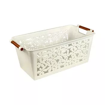 Корзина для хранения, 23х12х9 см, прямоугольная, пластик, коричневая, Альтернатива, Романтика, М1783