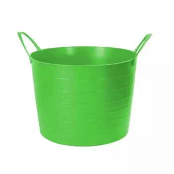 Корзина хозяйственная, 17 л, 33х33х24.5 см, круглая, полиэтилен, ярко-зеленая, с ручками, мягкая, Idea, М2880