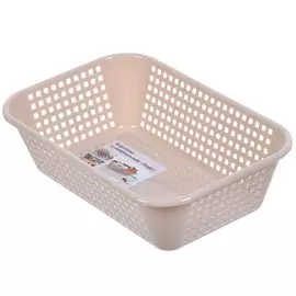 Корзина хозяйственная, 29.5х19.3х7.7 см, прямоугольная, пластик, латте, универсальный, Violet, Лофт, 540120