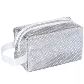 Косметичка 20х10х12 см, с ручкой, Серебристая SPE34445-6, Y8-2832, застежка молния