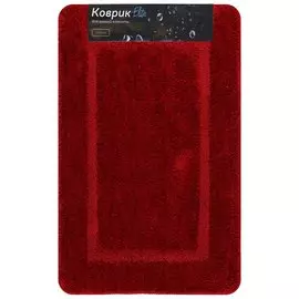 Коврик для ванной, 0.5х0.8 м, полиэстер, бордовый, Альпака, PU010244