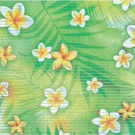 Коврик для ванной, 0.65х15 м, ПВХ, Вилина, Аква Фотопечать, FV12, Цветы на зеленом фоне