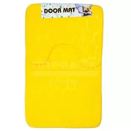 Набор ковриков для ванной и туалета, 2 шт, 0.5х0.8, 0.4х0.5 м, полиэстер, желтый, Камешки, Y9-038