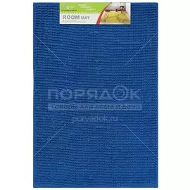 Коврик для ванной, антискользящий, 0.6х0.9 м, полиэстер, темный ультрамарин, Макарон, Y3-673