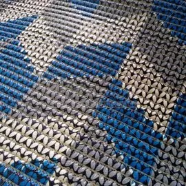 Коврик для ванной Вилина Евро зигзаг сине-серый 108 C, 1500х65 см