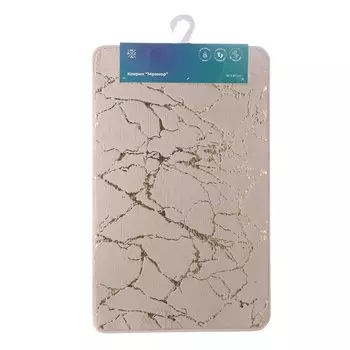 Коврик для ванны, антискользящий, 0.5х0.8 м, полиэстер, РМС, Мрамор, К-06БЖ-50х80