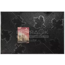 Коврик придверный, 40х60 см, прямоугольный, резиновый, черный, Клен, Vortex, 92014
