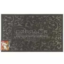 Коврик придверный, 45х75 см, прямоугольный, резиновый, с ковролином, Comfort Добро пожаловать, Vortex, 22377