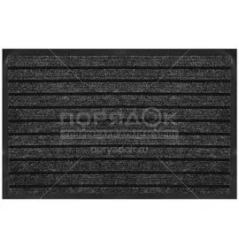 Коврик придверный, 40х60 см, прямоугольный, резина, с ковролином, серый, Модерн, ComeForte, HP1901