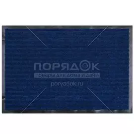 Коврик придверный, 40х60 см, прямоугольный, резина, с ковролином, синий, Комфорт, Floor mat, XTL- 1017