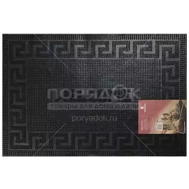 Коврик придверный, 40х60 см, прямоугольный, резиновый, черный, Welcome, Vortex, 22464