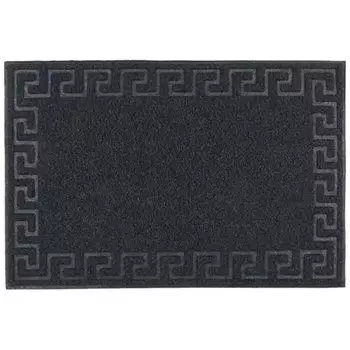 Коврик придверный, 50х80 см, прямоугольный, резина, черный, Spongy Меандр, Sunstep, 38-313