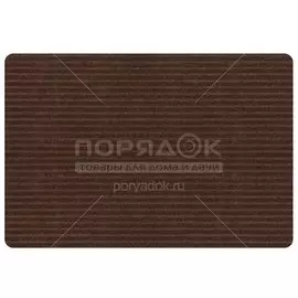 Коврик грязезащитный, 50х80 см, прямоугольный, резина, с ковролином, без канта, коричневый, Simple Классик