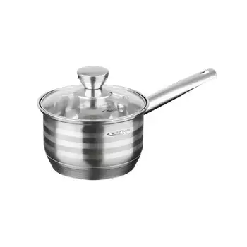 Ковш нержавеющая сталь, 1.8 л, крышка стекло, ручка нержавеющая сталь, индукция, Катунь, Элис, КТ16-К