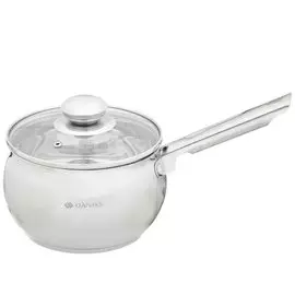 Ковш нержавеющая сталь, 1.9 л, крышка стекло, металлическая ручка, индукция, Daniks, Классика, SD-16S