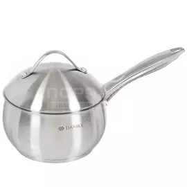 Ковш нержавеющая сталь, 1.9 л, крышка металл, металлическая ручка, индукция, Daniks, Мальта, GS-01345KS-16SP