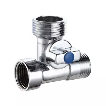 Кран для бытовых приборов, 1/2"х3/4"х1/2", г-ш-ш, трехходовой, РМС