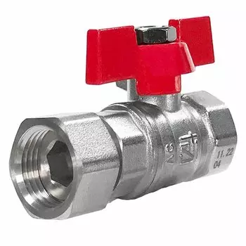 Кран для бытовых приборов, 1/2", латунь, с накидной гайкой, прямой, STI