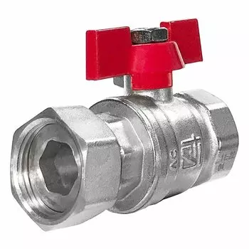 Кран для бытовых приборов, 3/4", г-г, латунь, с накидной гайкой, прямой, STI