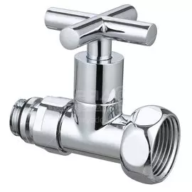 Кран для полотенцесушителя, 1/2"х1", прямой, ручка-крест, хром, 2 шт, Gappo