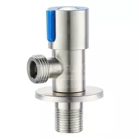 Кран для бытовых приборов, 1/2", ш-ш, угловой, синий, РМС