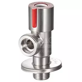 Кран для бытовых приборов, 1/2"х3/4", ш-ш, угловой, красный, РМС