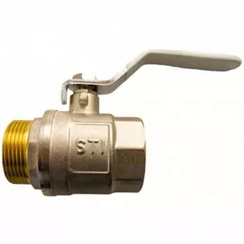 Кран для воды, 1"1/4, г-ш, ручка, никель, STI