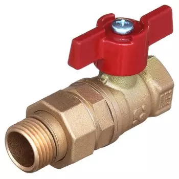 Кран для воды, 1", с американкой, ручка-бабочка, БАЗ