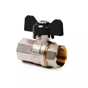 Кран для воды, 1/2", г-г, ручка-бабочка, PN40, индивидуальная упаковка, РосТурПласт