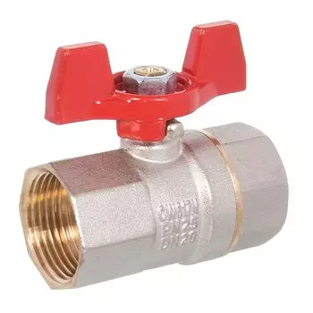 Кран для воды, 1", г-г, ручка-бабочка, PN25, РосТурПласт