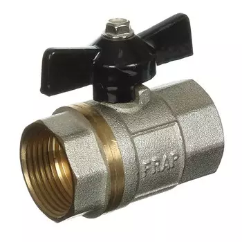 Кран для воды, 1", г-г, ручка-бабочка, черный, Frap