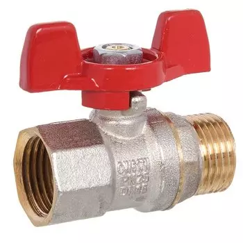 Кран для воды, 1", г-ш, ручка-бабочка, PN25, РосТурПласт