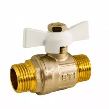 Кран для воды, 1", ш-ш, ручка-бабочка, никель, STI