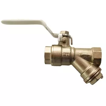 Кран для воды, 3/4", г-г, латунь, ручка, с фильтром, STI