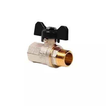 Кран для воды, 3/4", г-ш, ручка-бабочка, PN40, РосТурПласт