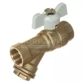 Кран для воды с фильтром 1/2", г-г, ручка-бабочка, ProFactor