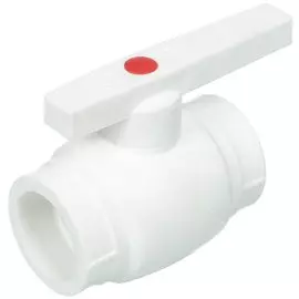 Кран шаровой стандартнопроходной optima, полипропилен, d40 мм, белый, Valfex