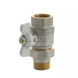 Кран для воды с американкой 3/4", прямой, ручка-бабочка, Standard, ProFactor