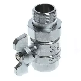 Кран для воды, 1" (25 мм), с американкой, индивидуальная упаковка, хром, ProFactor, Standard, PF UBV 326CW