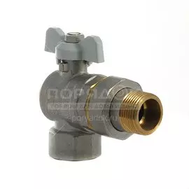 Кран для воды с американкой 3/4", угловой, ручка-бабочка, ProFactor