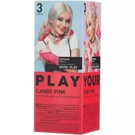 Краска для волос, Estel, Play, 3, для цветного мелирования, 3КендиПинк, 95 мл