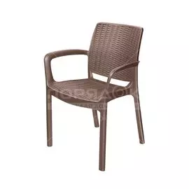Кресло пластиковое 59х55х82 см, Rodos, коричневое, Эльфпласт