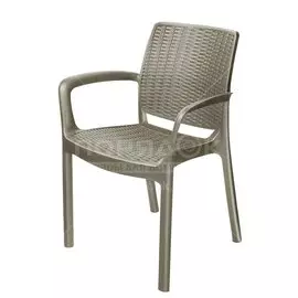 Кресло пластиковое 59х55х82 см, Rodos, серо-коричневое, Эльфпласт