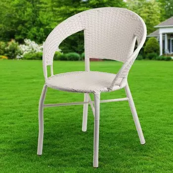 Кресло садовое 73х45х43 см, белое, 100 кг, C010062