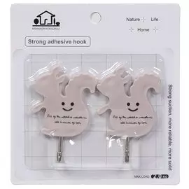 Крючок самоклеящийся, 2 шт, 5.5х8.5 см, пластик, Белка, Y9-210, блистер
